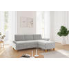 ECKSOFA ROCHELLE E Hellgrau Flachgewebe  - Eichefarben/Hellgrau, KONVENTIONELL, Holz/Textil (251/164cm) - Sit & More