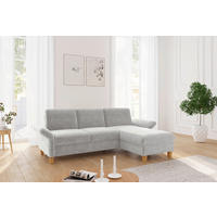 ECKSOFA ROCHELLE E Hellgrau Flachgewebe  - Eichefarben/Hellgrau, KONVENTIONELL, Holz/Textil (251/164cm) - Sit & More