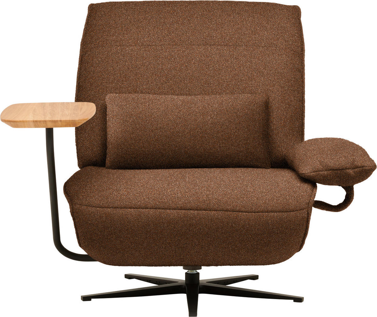 SESSEL Flachgewebe, Mikrofaser Cognac  - Cognac/Schwarz, Design, Textil/Metall (84/65/91cm) - Koinor