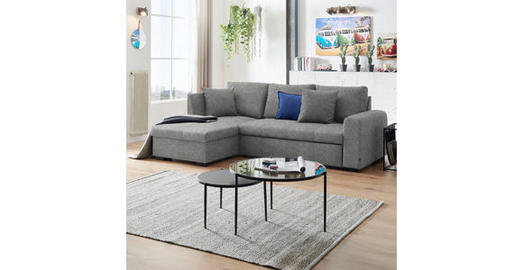 ECKSOFA in Webstoff Hellgrau 158/238 cm - Hellgrau/Schwarz, Design, Kunststoff/Textil (158/238cm) - Xora