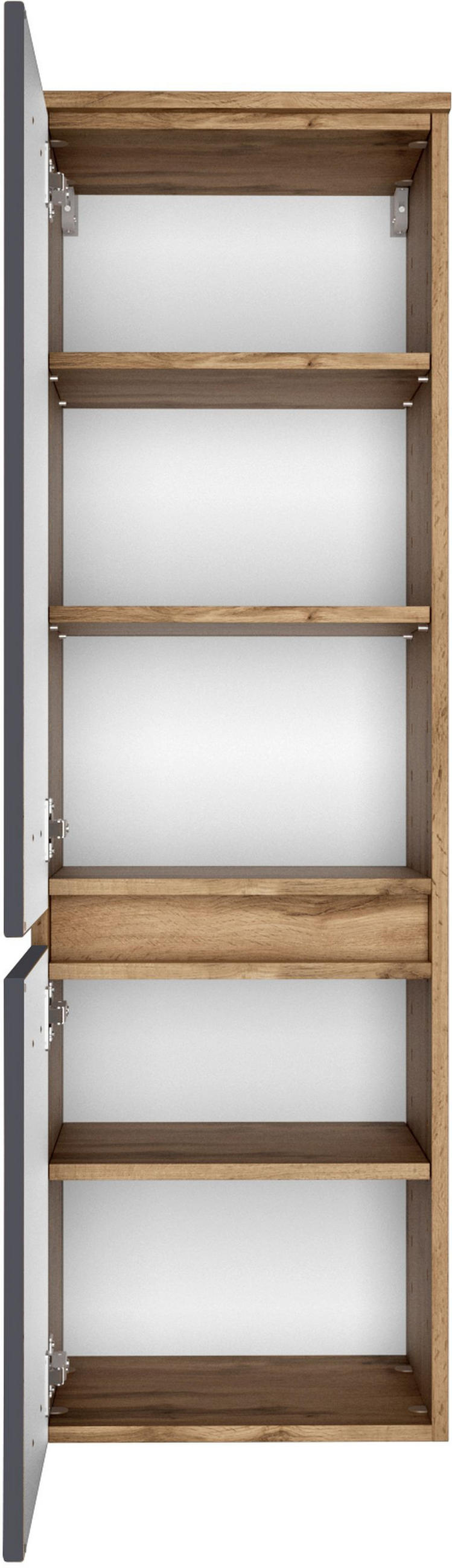 MIDISCHRANK 40/130/35 cm  - Eiche Wotan/Silberfarben, Design, Holzwerkstoff/Kunststoff (40/130/35cm) - Held
