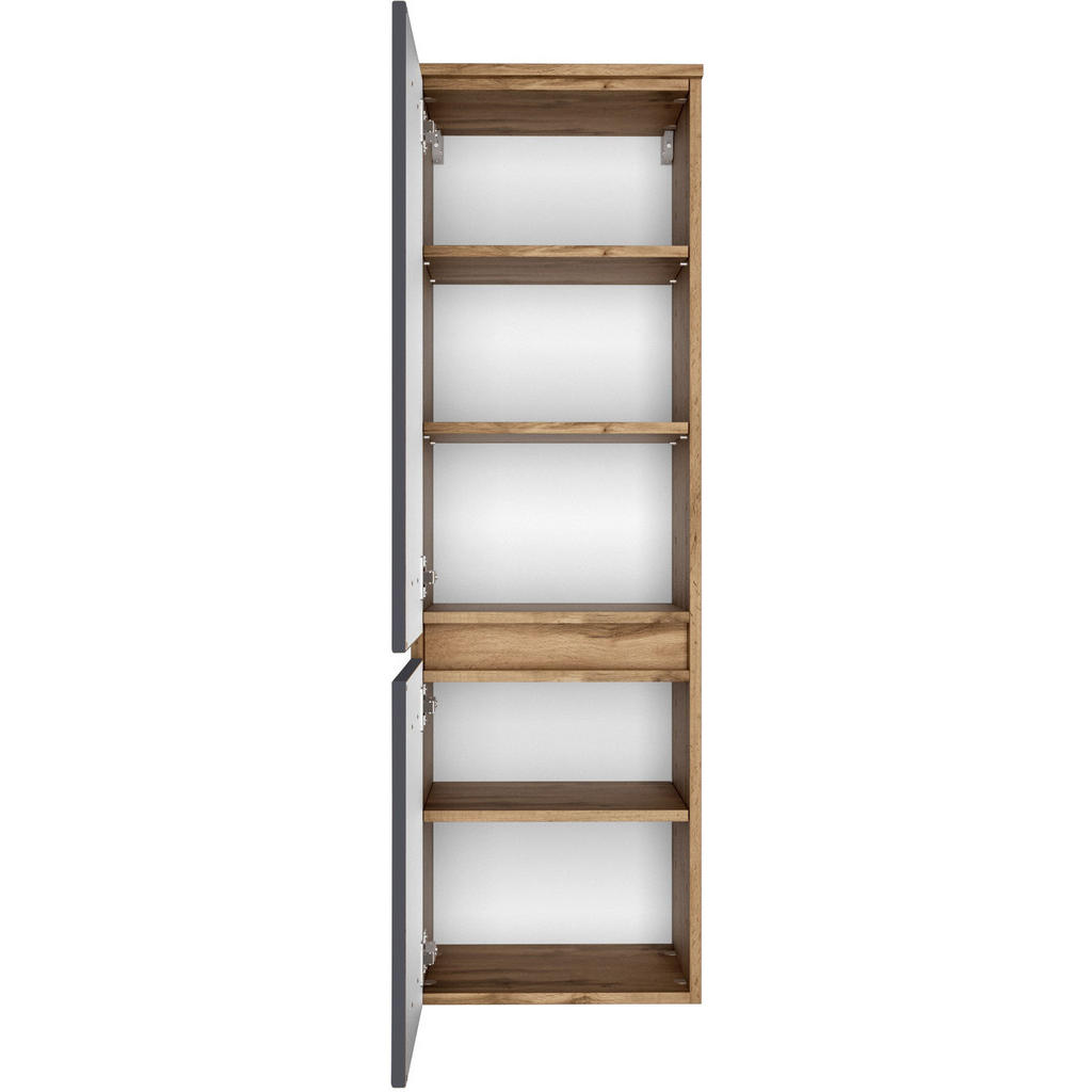 Thumbnail - Held Midischrank, Grau, Eiche Wotan, Holzwerkstoff, 3 Fächer, 40x130x35 cm, Made in Germany, Typenauswahl, Beimöbel erhä...