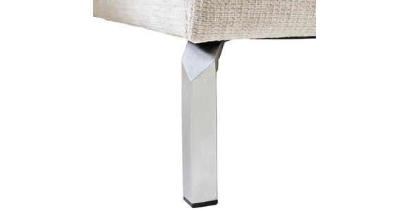ECKSOFA Naturfarben Flachgewebe - Chromfarben/Naturfarben, KONVENTIONELL, Textil/Metall (224/282cm) - Hom`in