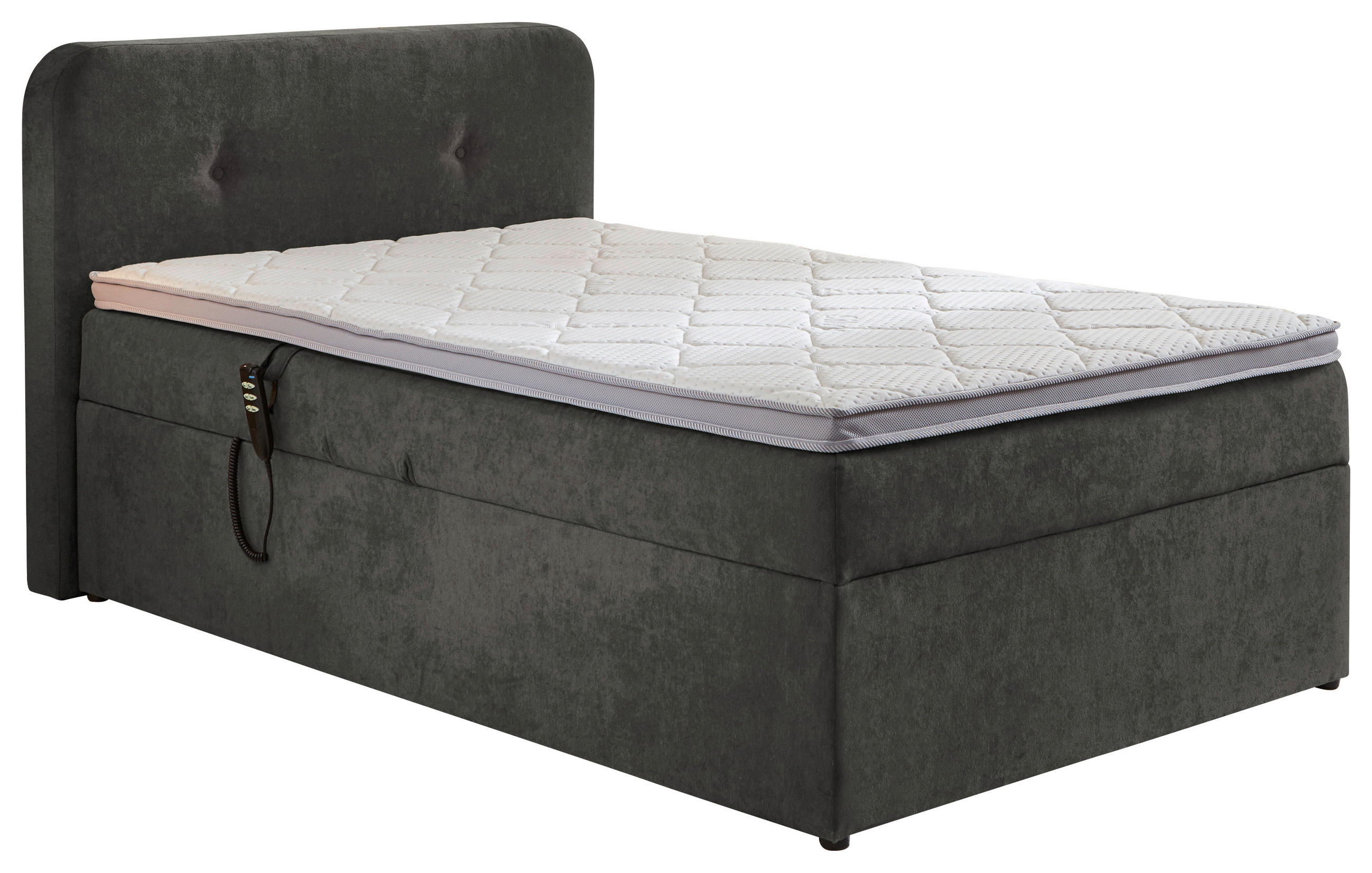 BOXSPRINGBETT 100/200 cm  in Taupe  - Taupe/Schwarz, KONVENTIONELL, Kunststoff/Textil (100/200cm) - Carryhome