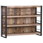 BAR Mangoholz massiv Naturfarben, Schwarz  - Schwarz/Naturfarben, Design, Holz/Metall (140/105/52cm) - Landscape