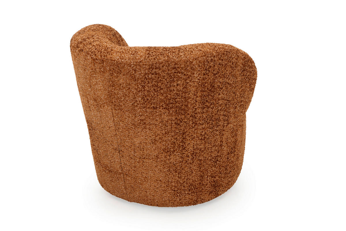 DESIGNSESSEL in Chenille Cognac  - Cognac, Design, Textil (79/78/81cm) - Welnova