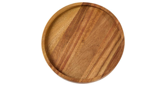 SALATSCHÜSSEL   - Klar/Akaziefarben, Design, Glas/Holz - Novel