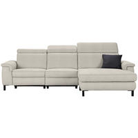 ECKSOFA in Flachgewebe Beige  - Beige/Schwarz, Konventionell, Textil/Metall (304/182cm) - Pure Home Comfort