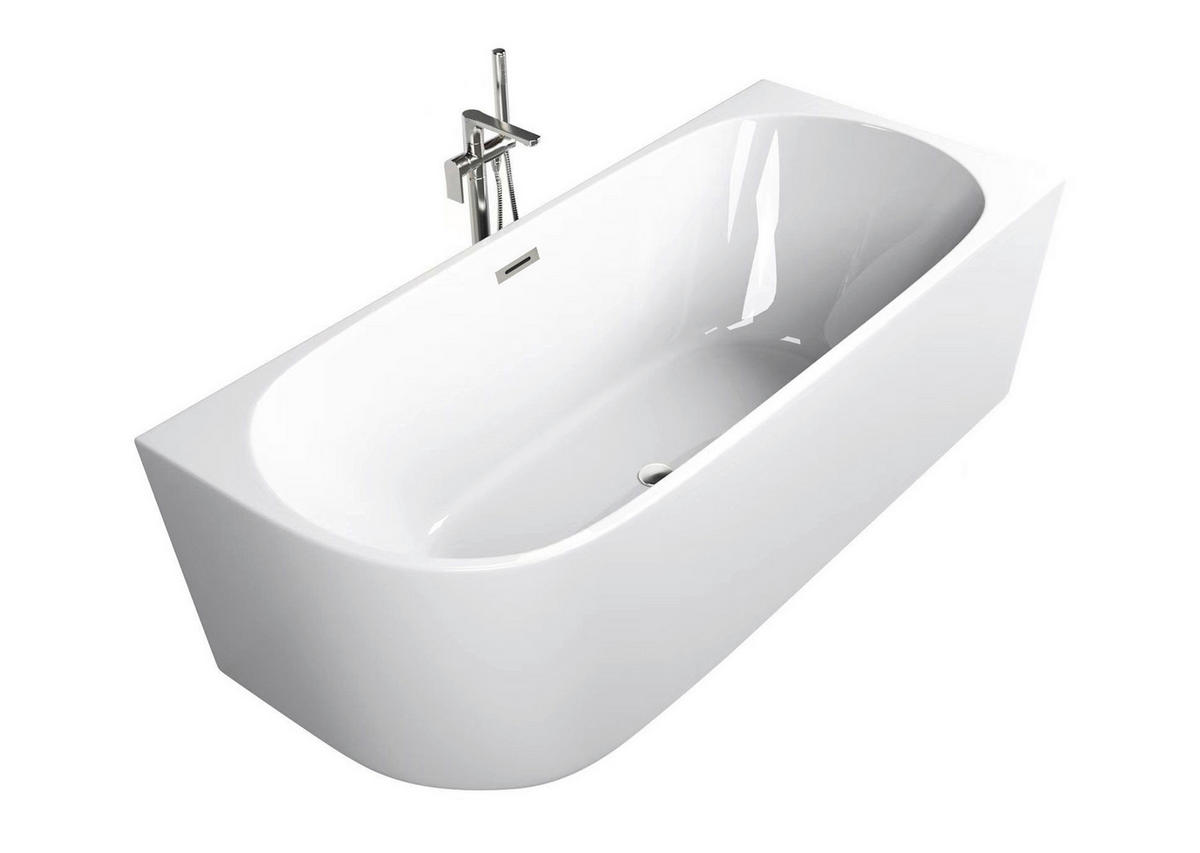 BADEWANNE Wandmontage  170/75/60 cm  - Weiß, KONVENTIONELL, Kunststoff (170/75/60cm) - Sanotechnik