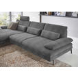 ECKSOFA in Chenille Grau  - Schwarz/Grau, Design, Textil/Metall (180/310cm) - Dieter Knoll