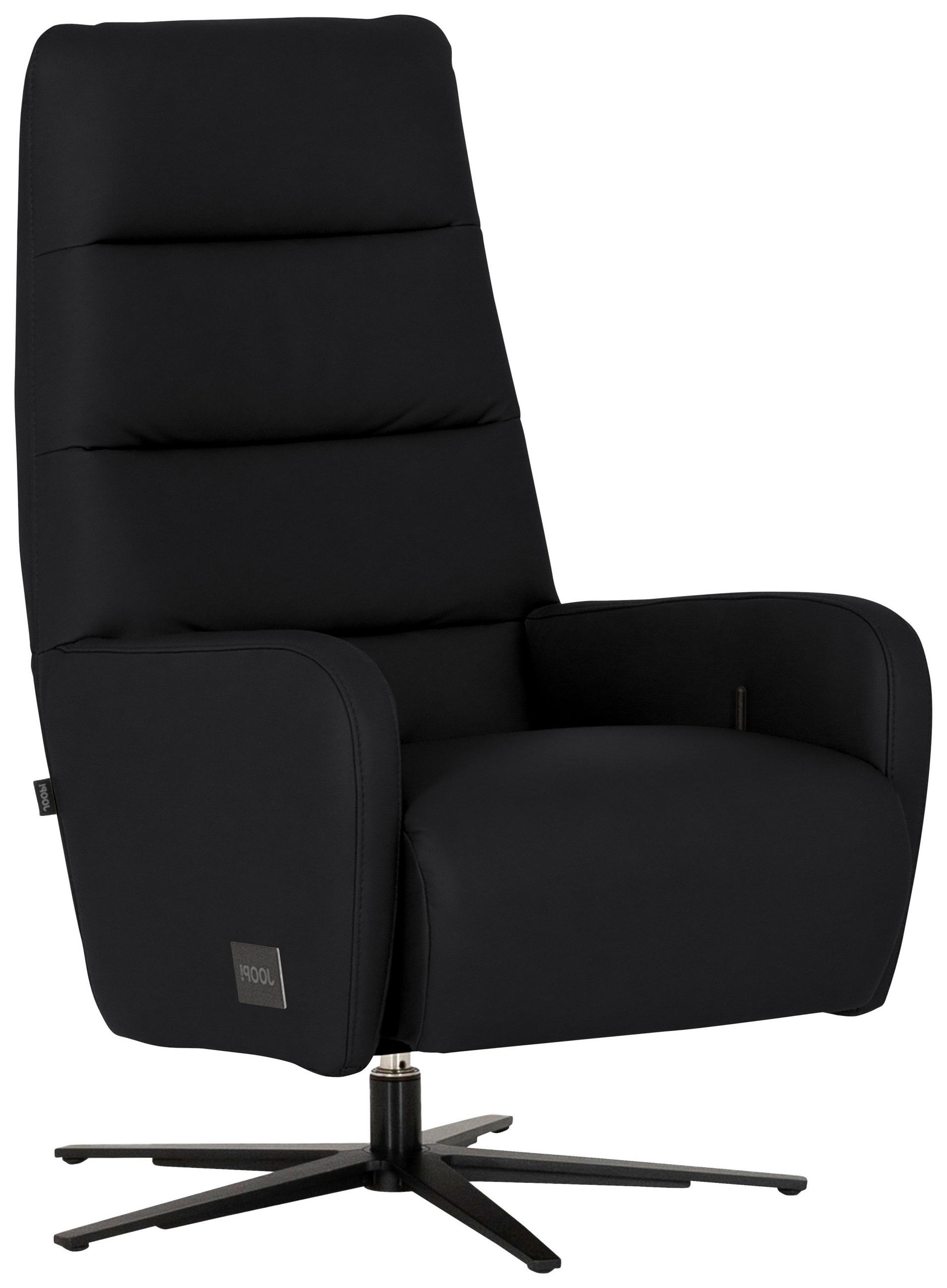 RELAXSESSEL in Leder Schwarz  - Schwarz, MODERN, Leder/Metall (66/110/83cm) - Joop!