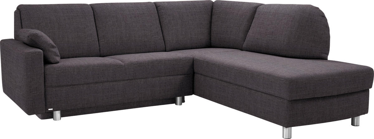 ECKSOFA in Chenille Schieferfarben, Dunkelgrau  227/208 cm  - Schieferfarben/Dunkelgrau, KONVENTIONELL, Textil/Metall (227/208cm) - Sedda