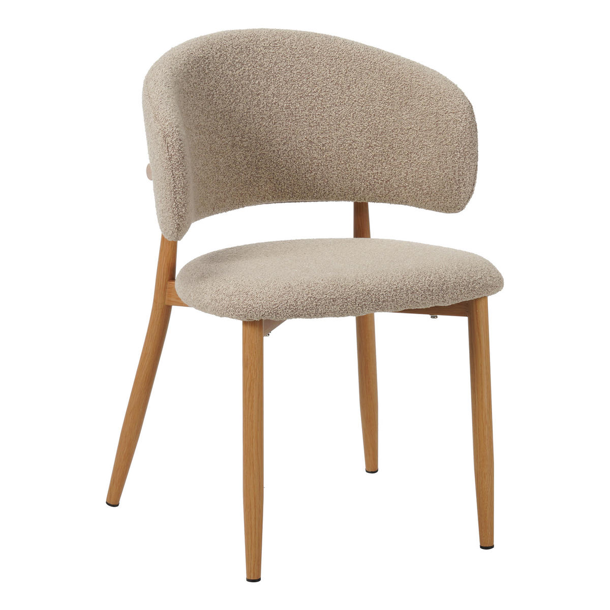 STUHL-SET 2 Stück  in Stahl Bouclé  - Sandfarben, MODERN, Textil/Metall (54/79/54cm) - Livetastic