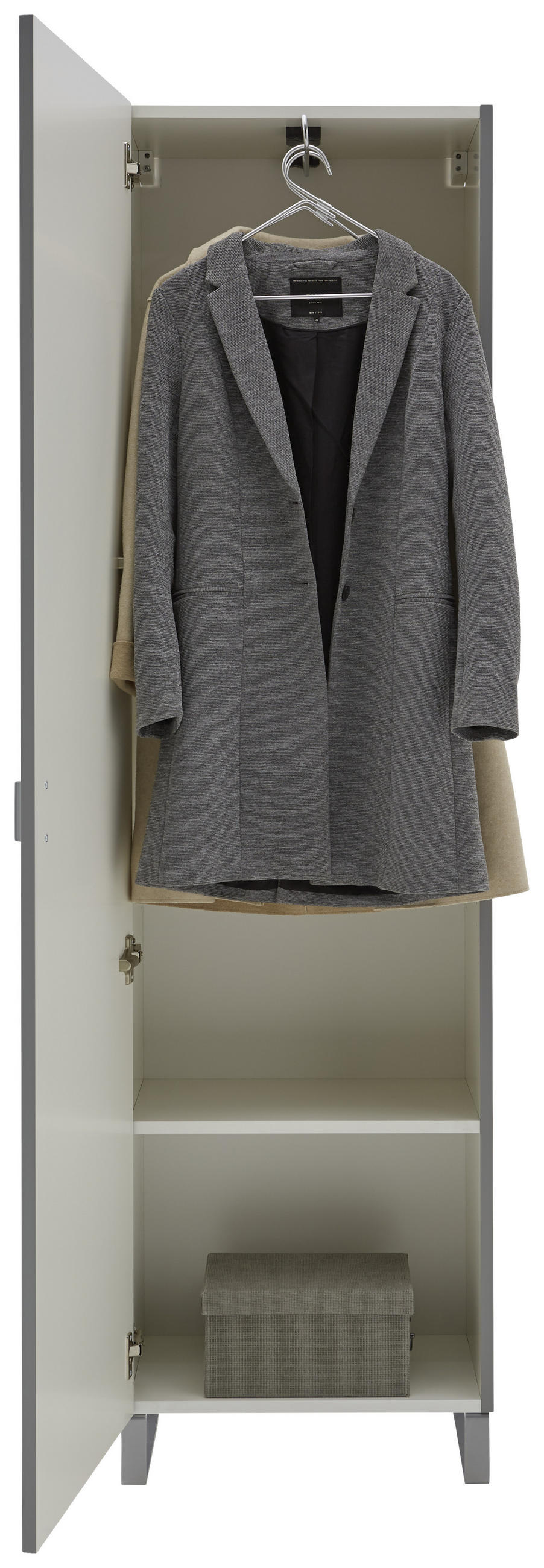 GARDEROBENSCHRANK  in 52/192/36 cm  - Grau, Design, Holzwerkstoff/Metall (52/192/36cm) - Dieter Knoll
