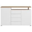 SIDEBOARD  in 154/94/40 cm  - Weiß/Eiche Artisan, Basics, Holzwerkstoff (154/94/40cm) - Carryhome