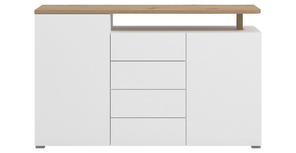 SIDEBOARD in 154/94/40 cm - Weiß/Eiche Artisan, Basics, Holzwerkstoff (154/94/40cm) - Carryhome