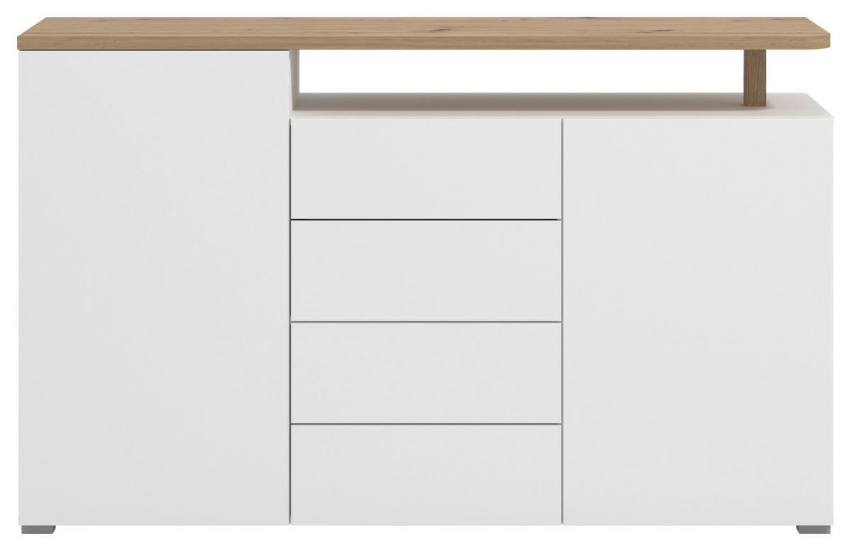 SIDEBOARD  in 154/94/40 cm  - Weiß/Eiche Artisan, Basics, Holzwerkstoff (154/94/40cm) - Carryhome