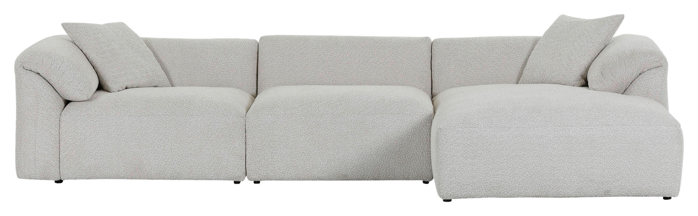 ECKSOFA Creme Chenille  - Creme/Schwarz, MODERN, Kunststoff/Textil (323/180cm) - Carryhome