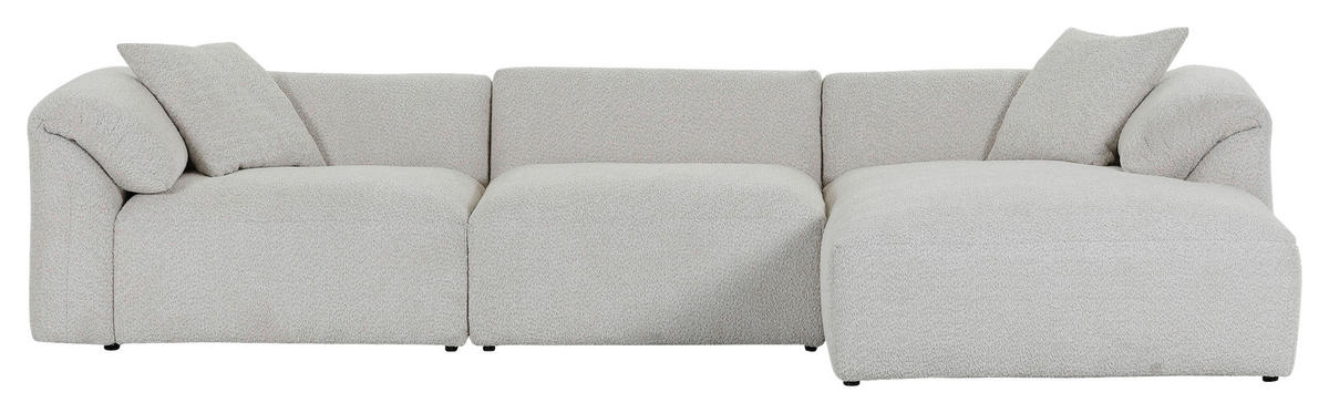 ECKSOFA in Chenille Creme  - Creme/Schwarz, Modern, Kunststoff/Textil (323/180cm) - Carryhome