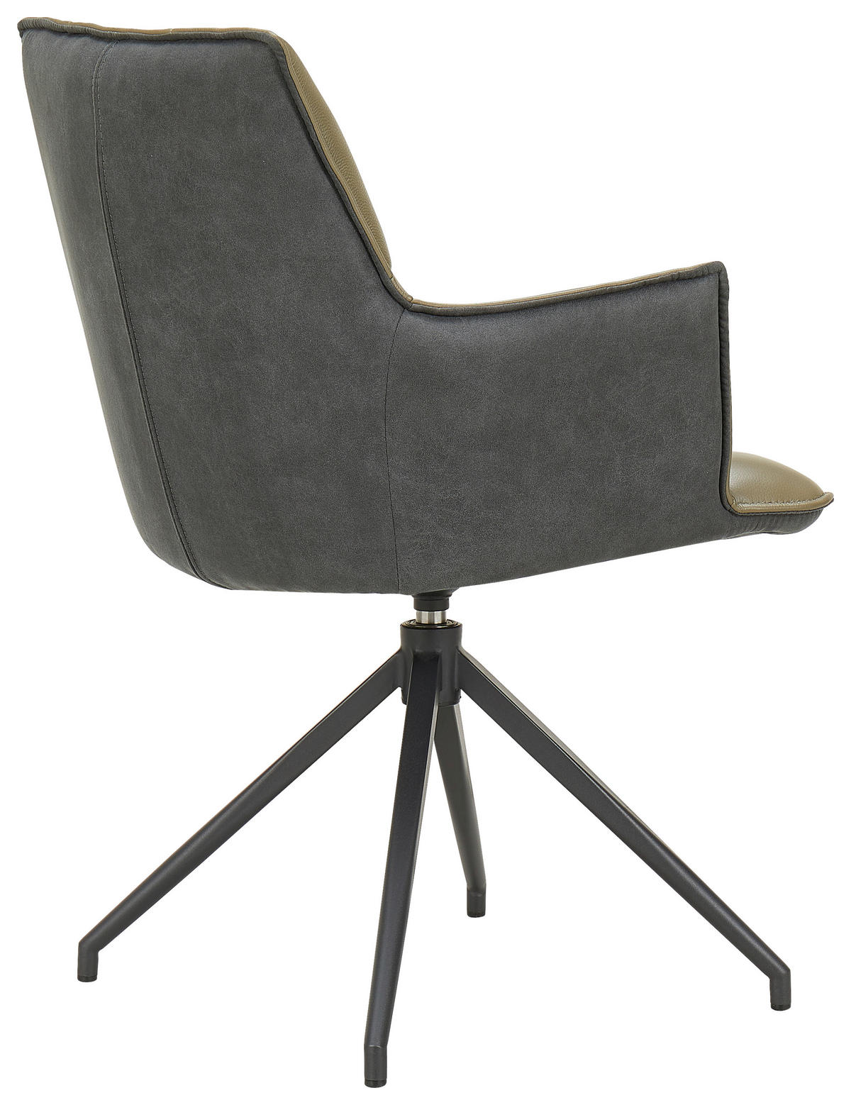 STOLICA SA RUKONASLONOM  crna, maslinasto zelena       - maslinasto zelena/crna, Dizajnerski, koža/metal (60,5/89,5/63cm) - Novel