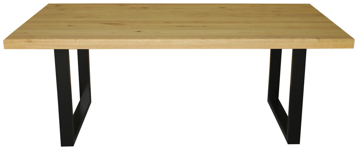 ESSTISCH 160/90/76 cm Echtholz  Holz, Metall Eichefarben  - Eichefarben, MODERN, Holz/Metall (160/90/76cm) - Livetastic