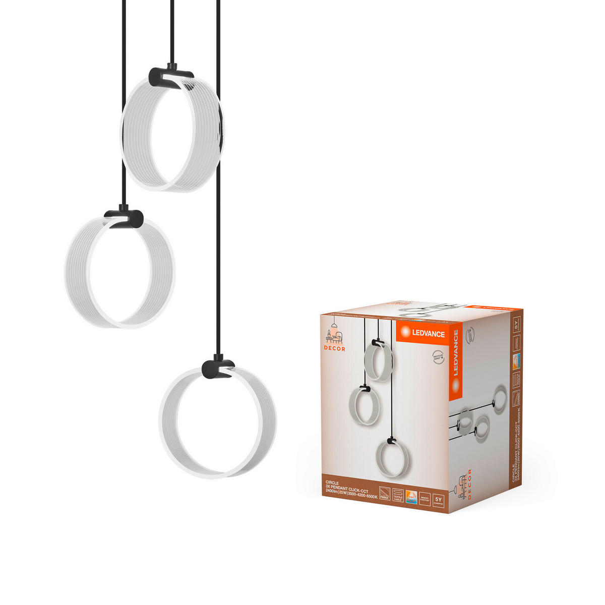 LED-PENDELLEUCHTE 28/20/121 cm   - Schwarz, Design, Kunststoff (28/20/121cm) - Ledvance