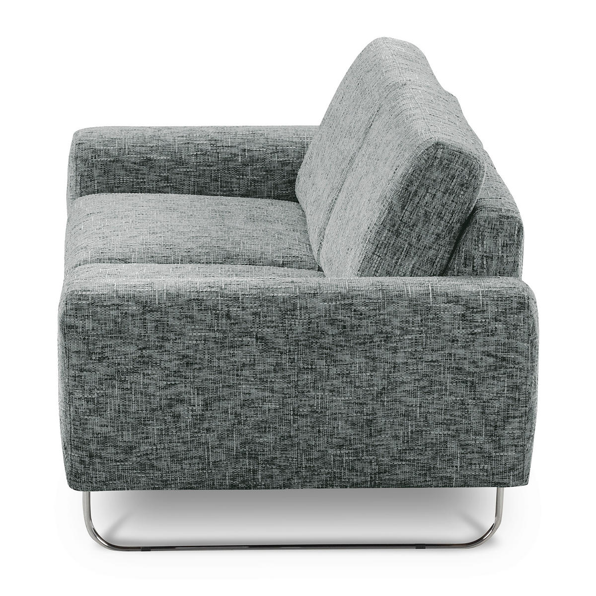 2-SITZER-SOFA SPRING in Webstoff Anthrazit Modern  - Chromfarben/Anthrazit, Design, Textil/Metall (157/85/92cm) - Livetastic