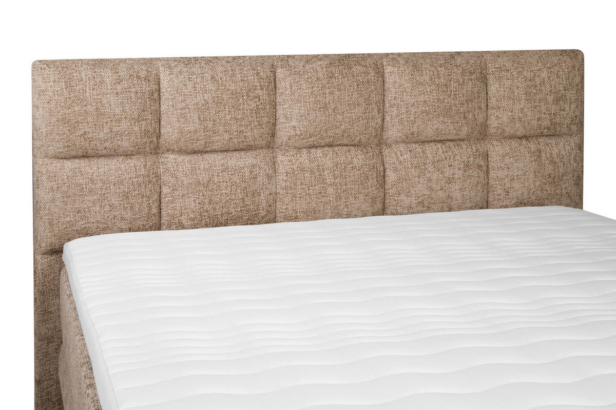 KONTINENTALSÄNG 180/200 cm  i beige  - vit/beige, Klassisk, trä/textil (180/200cm) - Visionight