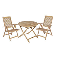 GARTENSET 3-teilig TeakholzHartholz 3-teilig  - Teakfarben, Basics, Holz (66/103/58cm) - Gardenson