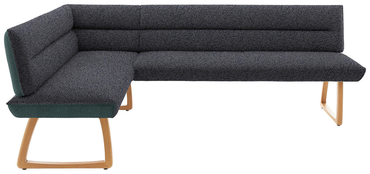 ECKBANK Textil Petrol, Dunkelgrau  - Eichefarben/Dunkelgrau, Design, Holz/Textil (162/237cm) - Koinor