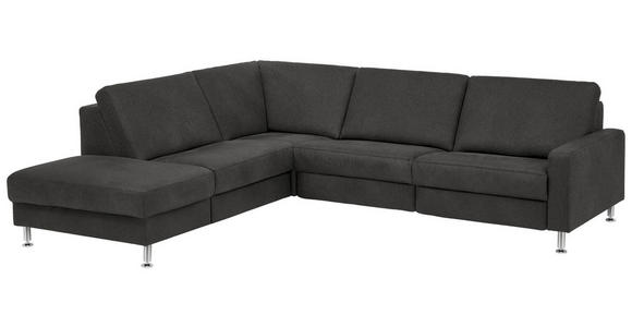 ECKSOFA  in Mikrofaser Anthrazit  242/275 cm  - Anthrazit/Alufarben, Design, Textil/Metall (242/275cm) - Dieter Knoll
