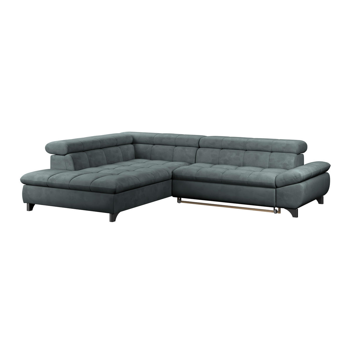 ECKSOFA Mintgrün Chenille  - Chromfarben/Mintgrün, KONVENTIONELL, Textil/Metall (234/312cm) - Livetastic