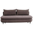 SCHLAFSOFA Simon Plüsch, Webstoff Braun  inkl. Rücken echt, Schlaffunktion, Bettkasten, Rückenkissen  - Schwarz/Braun, Design, Textil (213/89/105cm) - Novel