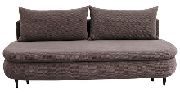 SCHLAFSOFA Simon Plüsch, Webstoff Braun  inkl. Rücken echt, Schlaffunktion, Bettkasten, Rückenkissen  - Schwarz/Braun, Design, Textil (213/89/105cm) - Novel
