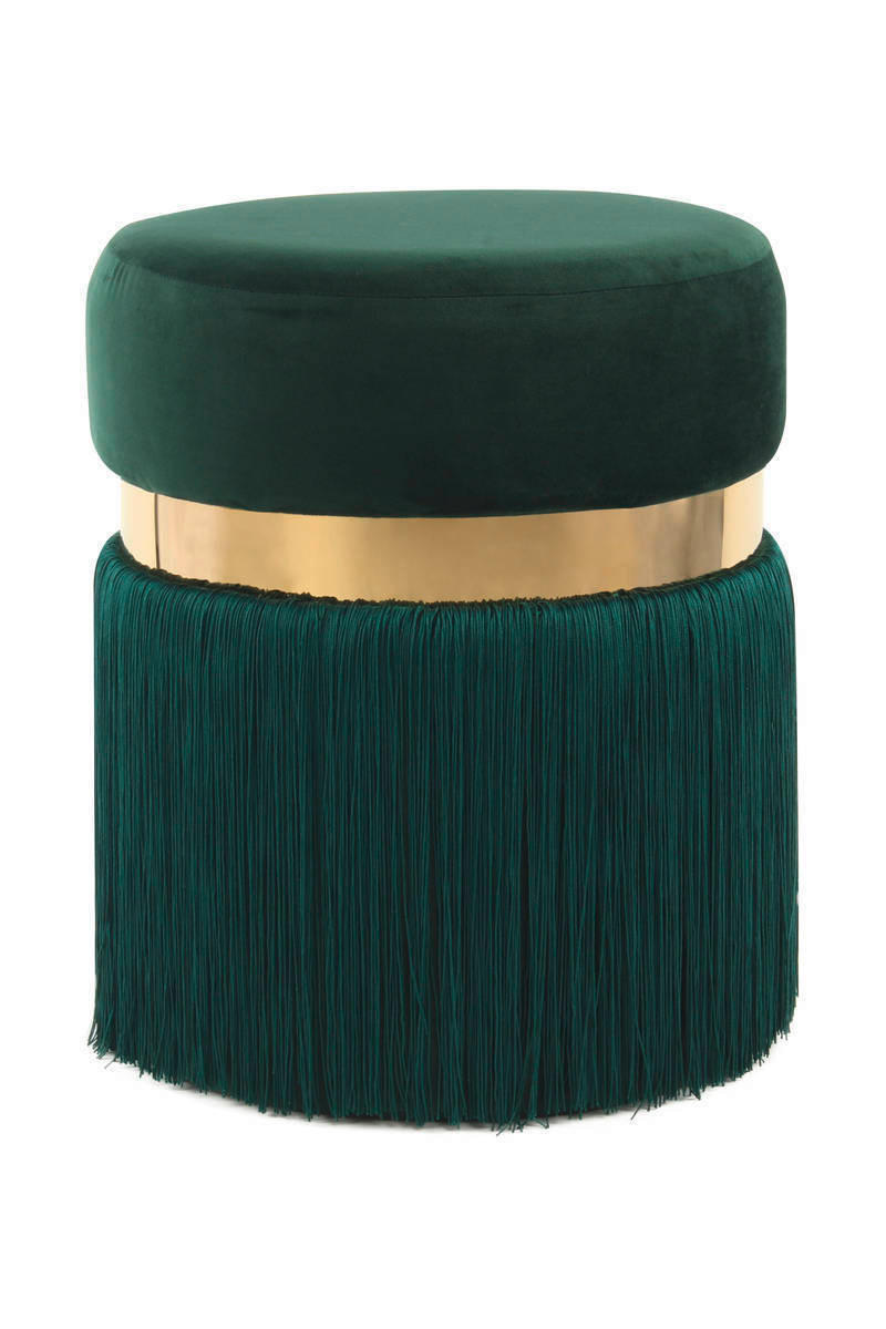 HOCKER Samt Grün, Goldfarben  - Goldfarben/Grün, Design, Kunststoff/Textil (38/45/38cm) - Kayoom
