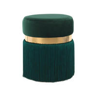 HOCKER Samt Grün, Goldfarben  - Goldfarben/Grün, Design, Kunststoff/Textil (38/45/38cm) - Kayoom
