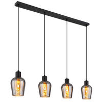 HÄNGLAMPA RYAN 103,5/13,5/150 cm  - grå/svart, Basics, metall/glas (103,5/13,5/150cm)