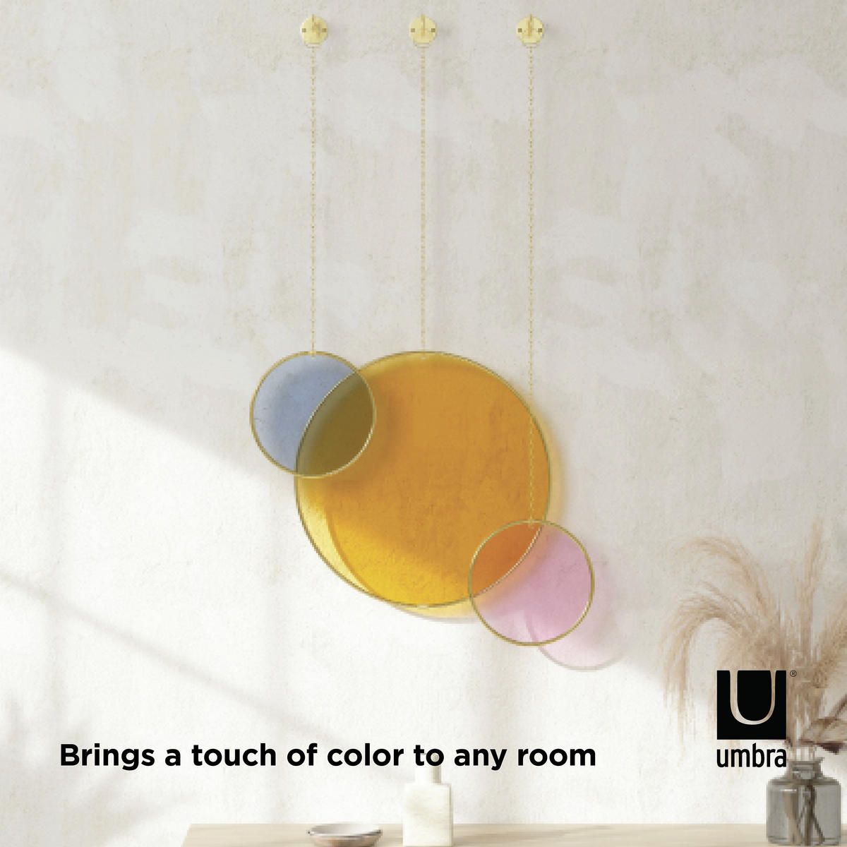 STENSKA DEKORACIJA    - lila/svetlo modra, Basics, kovina/umetna masa (46/3/46cm) - Umbra