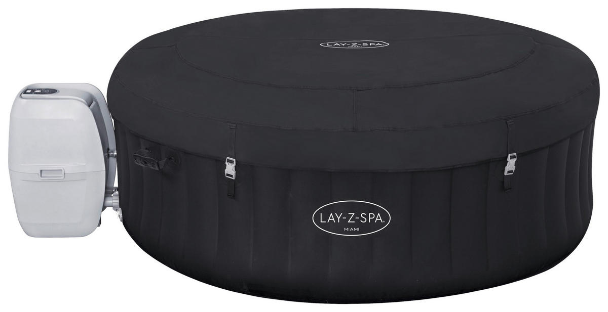 WHIRLPOOL LAY-Z-SPA MIAMI 60001 180/66 cm  - Schwarz, KONVENTIONELL, Kunststoff/Metall (180/66cm) - Bestway