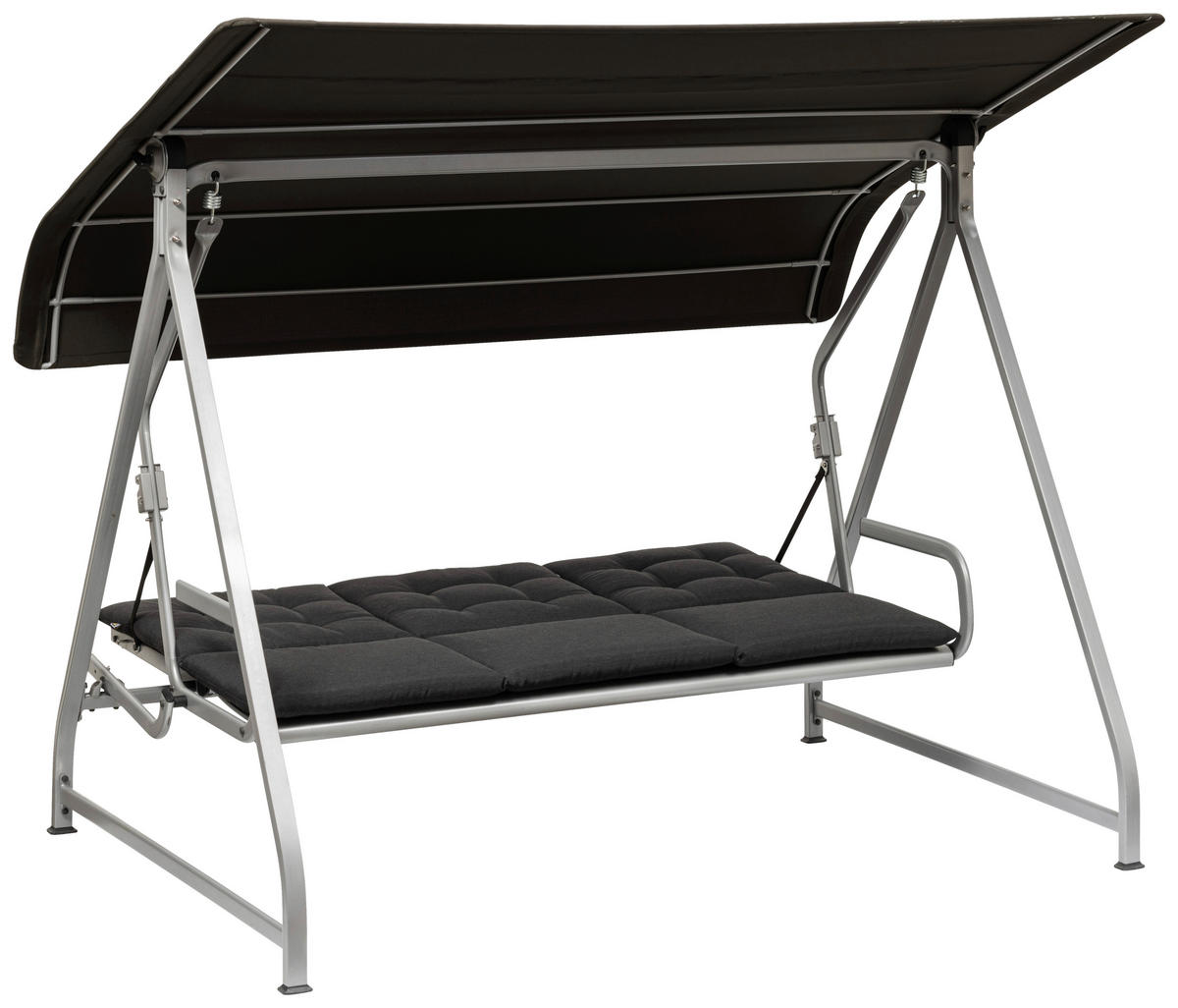 HOLLYWOODSCHAUKEL 169/189/228 cm Schwarz, Silberfarben  - Silberfarben/Schwarz, Basics, Textil/Metall (169/189/228cm) - Kettler