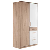 DREHTÜRENSCHRANK Weiß, Eichefarben 2 Tür(en)  - Eichefarben/Weiß, Design, Holzwerkstoff/Kunststoff (90/199/58cm) - MID.YOU