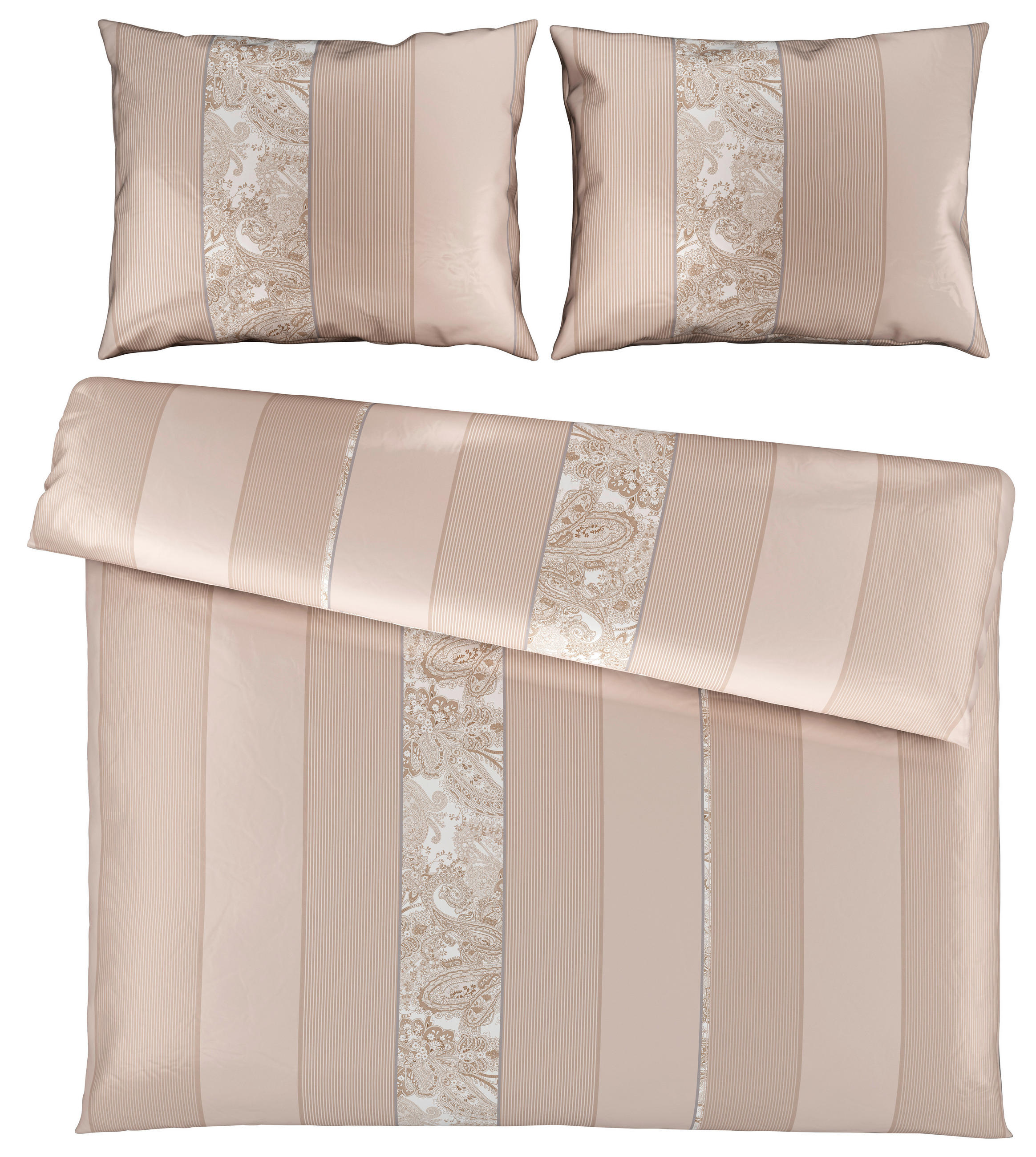 BETTWÄSCHESET 3-teilig Satin 200/210 cm  - Beige, Design, Textil (200/210cm) - Dieter Knoll