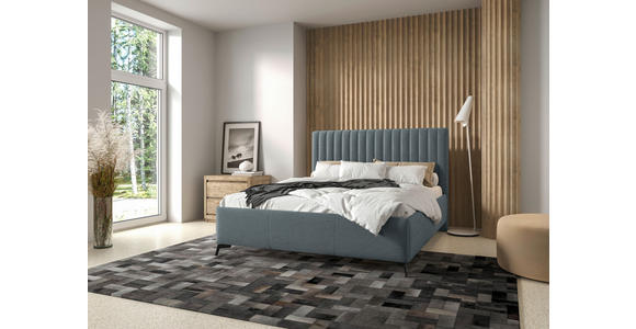 POLSTERBETT gepolstertes Kopfteil, Lattenrost, Bettkasten Anthrazit 180/200 cm - Anthrazit/Schwarz, KONVENTIONELL, Holz/Textil (180/200cm) - Hom`in