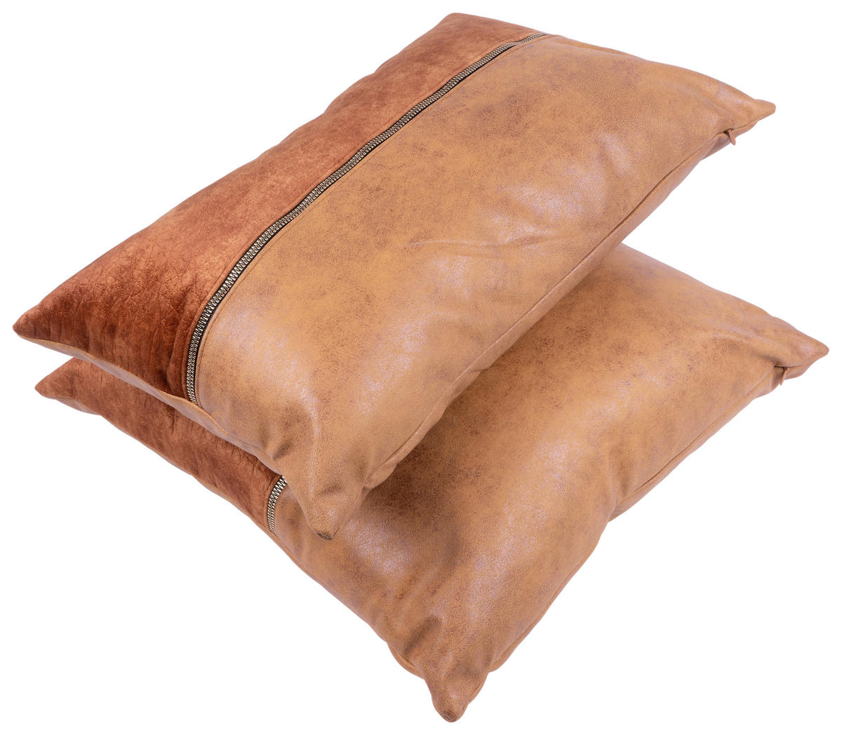 ZIERKISSENSET 2-teilig 30x45/50x45 cm  - Terracotta/Cappuccino, KONVENTIONELL, Textil (30x45/50x45cm)