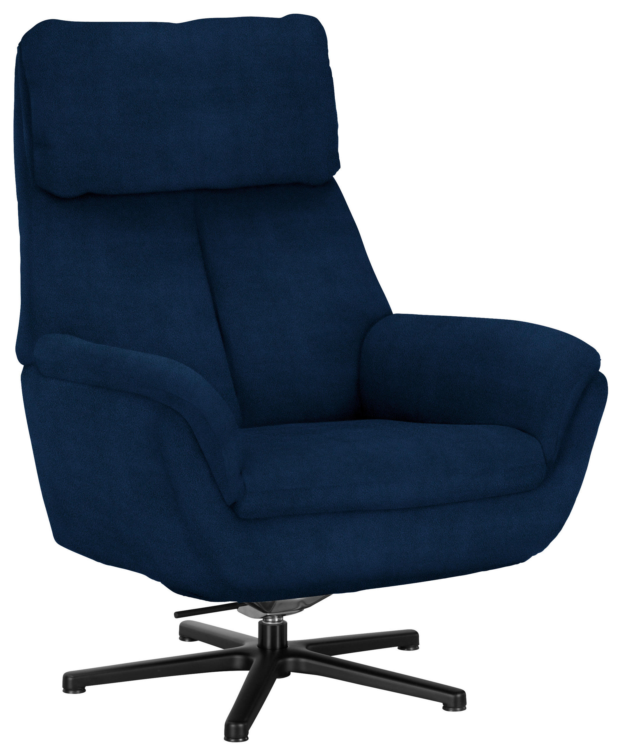 RELAXSESSEL in Textil Dunkelblau  - Schwarz/Dunkelblau, Design, Textil/Metall (79/108/89cm) - Beldomo Style