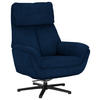 RELAXSESSEL in Textil Dunkelblau  - Schwarz/Dunkelblau, Design, Textil/Metall (79/108/89cm) - Beldomo Style