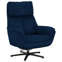 RELAXSESSEL in Textil Dunkelblau  - Schwarz/Dunkelblau, Design, Textil/Metall (79/108/89cm) - Beldomo Style