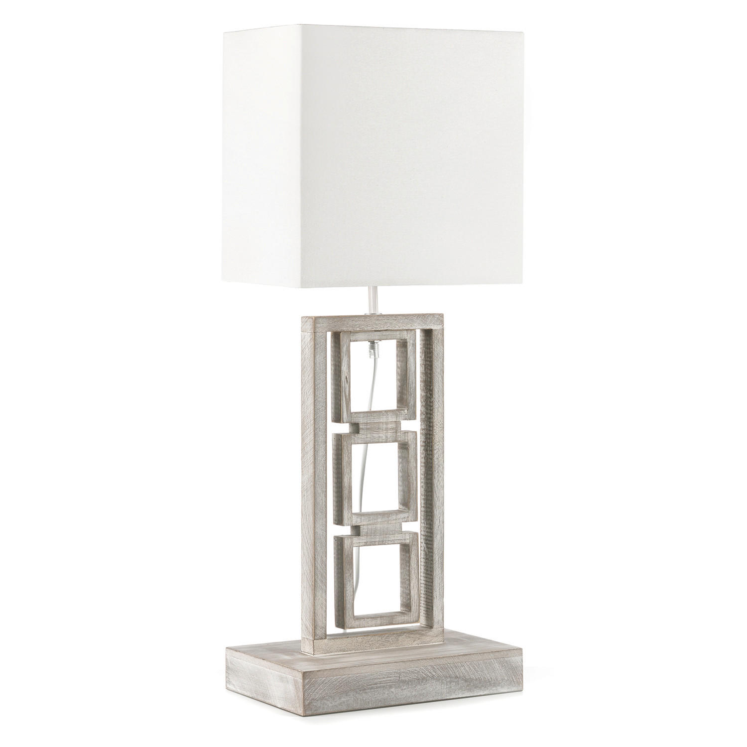 TISCHLEUCHTE 30/20/75 cm   - Grau, Design, Holz/Textil (30/20/75cm)