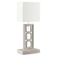 TISCHLEUCHTE 30/20/75 cm   - Grau, Design, Holz/Textil (30/20/75cm)