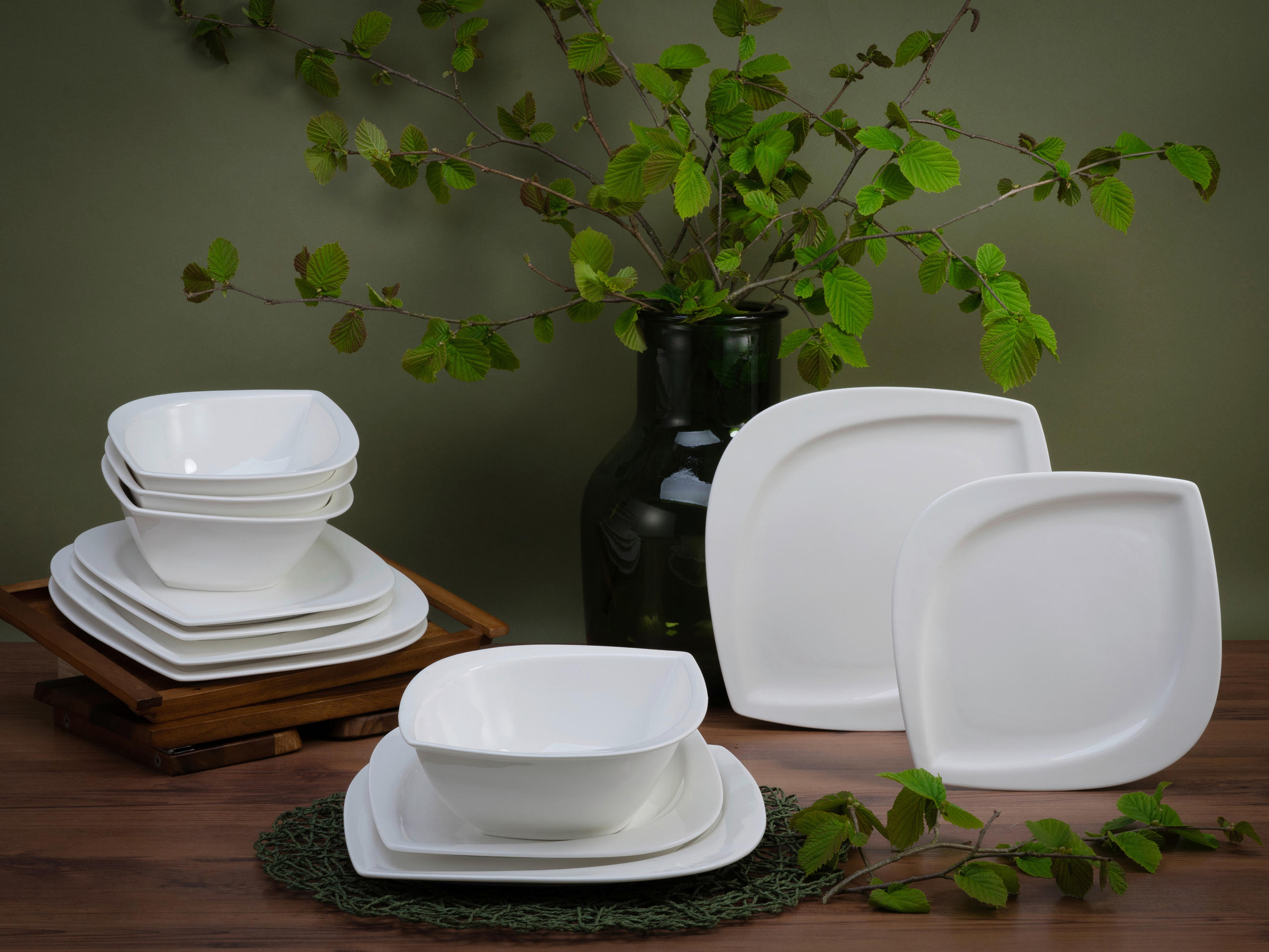 JÍDELNÍ SOUPRAVA, porcelán - krémová, Basics, keramika (34/31/34,5cm) - Creatable